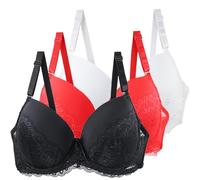 Générique Soutien Gorge en Dentelle pour Femmes, Couverture Complète Brassière, Soutien Gorgé à Armatures, Lingerie Rembourrés, sous Vêtements de Couleur Unie, Bralettes Douces Rous Les Jours