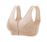 Générique Soutien Gorge Femme Blanc - Womens No Steel Ring Front Close Bra T Back Plus Size Soutien-Gorge sans Doublure sans Couture pour Buste