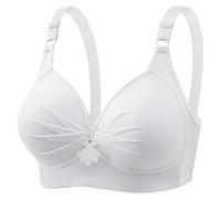 Générique Soutien-Gorge Fermeture Devant Femmes Sexy Dentelle Bouton arrière façonnage Tasse bandoulière réglable Grande Taille Soutien-Gorge Débardeur Enfant 4 Ans (White, 42)