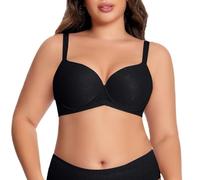 Générique Soutien Gorge Grande Taill - Ensemble Bikini Grande Taille pour Femme Soutien-Gorge Couvrant Confortable et Respirant Haut et Bas de Bikini à Maintien élevé (Black I)