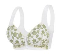 Générique Soutien-Gorge Grande Taille sans Armatures Style Gilet avec Bouton sur Le Devant en Dentelle (White, 115E)