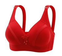 Générique Soutien Gorge Grande Taille - Soutien-Gorge pour Femmes sous-vêtements pour mères sans Couture sans Anneau en Acier Style Gilet (Red 44)