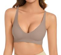 Générique Soutien-Gorge Lisse pour Femme sans Armatures avec col en V Profond sans Confortable de Sommeil Doux avec Extension de Supplémentaire