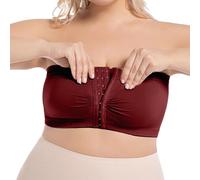 Générique Soutien Gorge sans Bretelle Dos Nu Bretelles De Soutien-Gorge Bandeau Push Up Invisible Push-Up pour Femme Soutiens-Gorge Grande Taille Brassiere Armature Vin XL