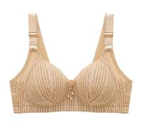 Générique Soutien Gorge sans Complexe Femmes Couverture complète Tasse lumière rembourrée Armatures t-Shirt Soutien-Gorge Push Up Confort Quotidien Essentiel Soutien(Khaki,38)