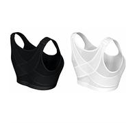 Générique Soutien Gorge Sport - Soutien-Gorge de Posture de Soutien du Dos sans Fil à Couverture complète pour Femme 2 pièces (Noir et) (Multicolor S)