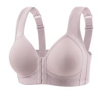 Générique Soutien Gorge Sport - Soutien-Gorge sans Armatures de Couleur Unie pour Femme avec épaules Larges et Boutons au Centre du Devant (Purple 42)