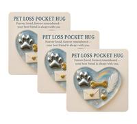 Générique Souvenir animalier perdu - Mini-patte bleue en forme de cœur avec carte, petit souvenir en forme de cœur, cadeau de deuil pour les amoureux des chiens et des chats (3PCs)