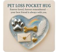 Générique Souvenir animalier perdu - Mini-patte bleue en forme de cœur avec carte, petit souvenir en forme de cœur, cadeau de deuil pour les amoureux des chiens et des chats (1PC)