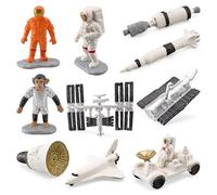 Générique Space Astronaut Figurines - 10pcs Mini Spaces Shuttle and Rocket Statues, Miniature Ornaments, Outer Space Model Figures | Durablee Desktop Display Accessories, Compact Home and Office