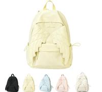 Générique Spacious Angel Wings Backpack for Women, 3D Quilted Lightweight Nylon Daypack for School Daily Commute Weekend Trip Outdoor Shopping (Yellow)