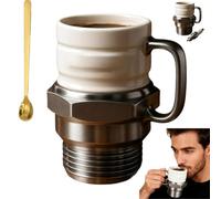 Générique Spark Plug Mug, Novelty Spark Plug-Shaped Coffee Cup, 12 Ounce Creative Car Engine Cups for Garage,Auto Lovers, Mechanics,Collectors,Home Decor