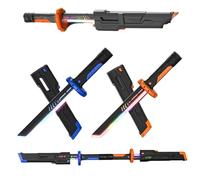 Générique Sparkblade Sword.Master Sword, 17.3 inch Spark Blade Swords with Multicolor LED Lights and Sound Effects, Type-C Charging, Anime Collectible Cosplay Prop for Halloween Costume (Blue+Orange)