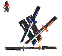 Générique Sparkblade Sword.Master Sword, Fake Katana with Smoke, Swords Toys with LED Light and Sound, for Cosplay, Halloween, and Display (Blue+Orange)