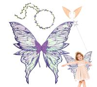 Générique Sparkling Angel Wings - Stage Performance Gear, Holiday Costume Supplies | Large 80cm Foldable Mythical Creature Accessory Whimsical Wedding Theme Accessory with Pointed Ears for Girl