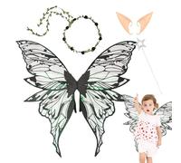 Générique Sparkling Angel Wings - Stage Performance Gear, Holiday Costume Supplies | Large 80cm Foldable Mythical Creature Accessory Whimsical Wedding Theme Accessory with Pointed Ears for Girl