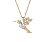 Générique Sparkling Crystal Hummingbird Pendant Necklace, Hummingbird Necklaces for Women Gold Pandent Necklaces for Bird Lovers