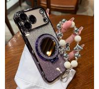 Générique Sparkling Diamond Women's Phone Case with Mirror & Stand for iPhone 17/16/15/14/13/12 Pro Max, 17Air, 14/15/16 Plus (Purple,iPhone 13)