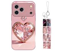 Générique Sparkling Heart Hard Case - Sparkling Heart Hard Case for IPhone 17/16/15/14/13/12/11 Pro Max, Full-Coverage Tempered Glass Phone Case (#D,for iPhone13Pro)