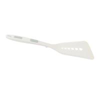 Générique Spatule à Frire en Silicone Antiadhésive, Résistante la Chaleur, Taille Allongée, Couleur Blanche Points Verts, pour Cuisson du Poisson et Wok, Ustensile Cuisine Multifonction