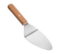 Générique Spatule à Pizza avec Manche en Bois - Spatule Triangulaire en Acier Inoxydable pour Le de gâteaux, Cuisson pour la Cuisson du Steak et du Fromage, Tourne-crêpes Ronde, résistante