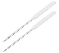Générique Spatule de Maquillage Mélangeur en Acier Inoxydable Argenté 2pcs pour Fond de Teint et Vernis à Ongles, Outil Professionnel pour Peinture et Nail Art
