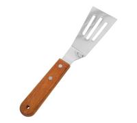 Générique Spatule en Acier Inoxydable Manche en Bois, Large Tête Ajourée 900, Mini Spatule pour Manipulation Gril et Cuisson Teppanyaki, Ustensile Polyvalent pour Barbecue et Poêle, Facile