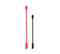Générique Spatules à Crème en Silicone 2 Pièces, Double Tête Mini Grattoir Rouge Moyen et Noir Court, Ustensiles Silicone Cuisine, Racloir à Confiture et Beurre, Outil Pâtisserie Compact