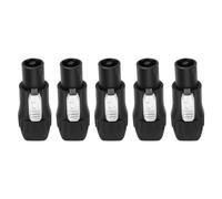 Générique Speakon Plug 5Pack avec Colliers de nervurés, Black | Compatible avec Neutrik Speakon NL4FX NL2FC NL2FC, colliers de nervurés, pour les projets d ' assemblage