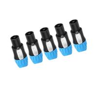 Générique Speakon Plug 5Pack avec Colliers de nervurés, Blue | Compatible avec Neutrik Speakon NL4FX NL2FC NL2FC, colliers de nervurés, pour les projets d ' assemblage