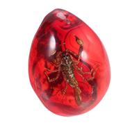 Générique Spécimen de Scorpion en Ambre Rouge en Résine Légère, Design Créatif Portable, pour Décorer Vos Bijoux Style et Sécurité