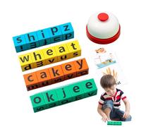 Générique Spelling Block Toy, Multiplayer Matching Letter Game, 11.02x6.1x1.97 inches Alphabet Puzzle Blocks, Fun Spelling and Word Formation Activity for Home, Kindergarten Education