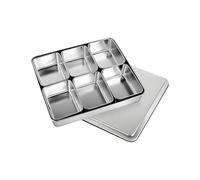 Générique spicce Container - Stainless Steel spicce Box | Indian Masala Dabba Storage Box for Kitchen Spices Divided Serving Tray for Sugar and Sesame Rectangle Seasoning Divided Tray with Lid