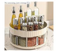 Générique Spice shelf, 1 étagère de rangement rotative ronde for cuisine - Organiseur d'épices multifonction for comptoir de maison avec design for économiser de l'espace,kitchen(Khaki)