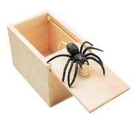 Générique Spider Scare Prank Box, Halloween Fake Spider in a Box Prank Gift, Handmade Wooden Pop Out Scare Surprise Boxes Joke Toys (1pcs)