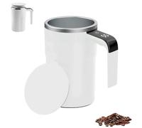 Générique Spinbrew Mug- Self-Stirring Magnetic Coffee Cup with Temp Display, 12.85 Fl Oz, Safe & Food-Grade, Easy to Clean, Rechargeable Stirring Mug, for Coffee, Milk (White)