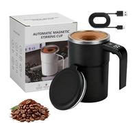 Générique SpinBrew Mug - Self-Stirring Magnetic Coffee Cup with Temp Display, 2026 New Automatic Magnetic Stirring Coffee Mug, Rechargeable Stirring Mugs, for Coffee, Milk and Other Beverages (Black)