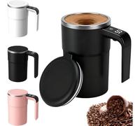 Générique SpinBrew Mug - Self-Stirring Magnetic Coffee Cup with Temp Display, Rechargeable Stirring Mug, for Coffee, Milk (Black)