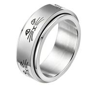 Générique Spinner Rings For Women - Cute Kitty Design | Cute Cat Pattern Rotating Spinner, Fidget Ring | Band Jewelry For Girls Men
