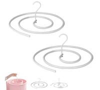 Générique Spiral Drying Rack, Stainless Steel Spiral Drying Rack, Versatile Laundry Hanger, Space Saving Metal Stand for Home & Outdoors- Dries Sheets Duvets Quilts Bedspreads (White*2)