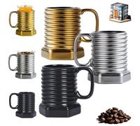 Générique Spiral Hexagonal Mug, Screw Design Beverage, 380ml Novelty Industrial Mug Ceramic, Versatile Mugs For Milk Cocoa Wine Juice Beer Kitchen Cafe Restaurant Home Birthday (Mix)