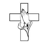 Générique Spiritual Home Decor Cross with Praying Hands,Elegant Metal Christian Heart and Cross Wall Art,Vintage Christian Themed Wall Sticker,for Living Room, Patio,Office Farmhouse Decor (A-40cm)