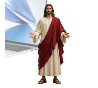 Générique Spiritual Jesus Sculpture, Open Arms Statue, Religious Figure with Blessing Pose, Resin Icon Decor Tool, Classic Ornament with Elegant Design, Prayer Decoration for Living Room and Mantel