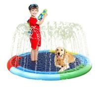 Générique Splash Pad for Kids - Sprinkler Splash Pad for Kids and Dog | Outdoor Water Spray Play Mat | Non-Slip, Double-Tube, 67-inch Thickened, fôr Garden Lawn Backyard Yard Camping, 170x170cm