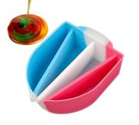 Générique Split Cup, Fluid Painting Crafts, Silicone Mixing Cup with 4 Channels, Reusable Pouring Tool for Resin Art, Mold Making, Creative School Projects, 5.12x3.54x1.54 inches, White, Mixed Color