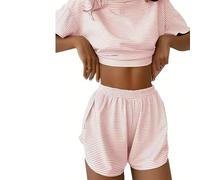 Générique Split Shorts Pajama Set, Women's Split Shorts Pajama Set, Stretchy, Breathable (Style-C,TG)