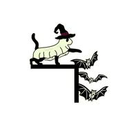 Générique Spooky Entrance Frame Decoration, Halloween Window & Door Frame Accent, Glowing Owl Wall Corner Sticker, Haunted Entryway Corner Ornament, Creepy Autumn Holiday Home Decor for Indoor