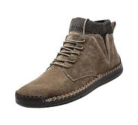 Générique Sport Homme Chaussures Sport Homme Grande Taille Confort Hiver Conception Britannique Luxe Daim Souple Rembourrage Chaud Marche Urbaine (Khaki, 45)