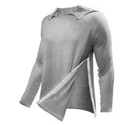 Générique Sport T-Shirts T-Shirts entièrement détachables pour Hommes après Une Chirurgie de l'épaule avec Bouton-Pression pour dialyse et accès au Port de Chimio S-XXL