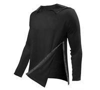 Générique Sport T-Shirts T-Shirts entièrement détachables pour Hommes après Une Chirurgie de l'épaule avec Bouton-Pression pour dialyse et accès au Port de Chimio S-XXL